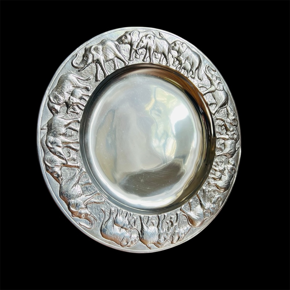 Arthur Court 14” Elephant Plate Server Platter Stamped  1987 Serverware 131